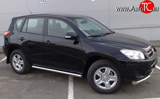 77 999 р. Защита порогов Russtal 76 мм Toyota RAV4 XA30 5 дв. 2-ой рестайлинг (2010-2013) (Защита порогов с со скосами на торцах (вариант 1))  с доставкой в г. Пермь