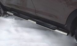 83 999 р. Защита порогов Russtal из трубы d76 мм с пластиковыми вставками для ног Toyota RAV4 XA305 5 дв. дорестайлинг (2005-2009) (Защита порогов с со скосами на торцах (вариант 1))  с доставкой в г. Пермь. Увеличить фотографию 2