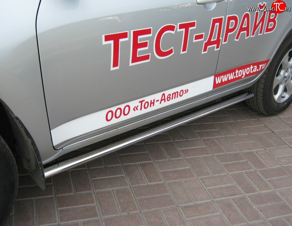 70 999 р. Защита порогов Russtal из круглой трубы диаметром 63 мм Toyota RAV4 XA30 5 дв. удлиненный 2-ой рестайлинг (2010-2013) (Защита порогов с со скосами на торцах (вариант 1))  с доставкой в г. Пермь