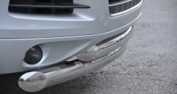 22 549 р. Защита переднего бампера (2 трубыØ76 и 63 мм, нержавейка) SLITKOFF  Volkswagen Touareg  NF (2010-2014) дорестайлинг  с доставкой в г. Пермь. Увеличить фотографию 2