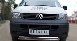 16 999 р. Защита переднего бампера (2 трубыØ63 и 42 мм, нержавейка) SLITKOFF Volkswagen Transporter T5 дорестайлинг (2003-2009)  с доставкой в г. Пермь. Увеличить фотографию 3