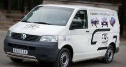 16 849 р. Защита переднего бампера (2 трубыØ75х42 мм, нержавейка) Russtal Volkswagen Transporter T5 дорестайлинг (2003-2009)  с доставкой в г. Пермь. Увеличить фотографию 4