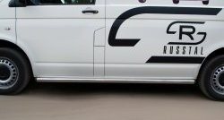 12 749 р. Правая защита порога SLITKOFF из круглой трубы диаметром 63 мм с заглушкой Volkswagen Transporter T5 дорестайлинг (2003-2009)  с доставкой в г. Пермь. Увеличить фотографию 3