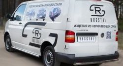 12 749 р. Левая защита порога SLITKOFF из круглой трубы диаметром 63 мм с заглушкой Volkswagen Transporter T5 дорестайлинг (2003-2009)  с доставкой в г. Пермь. Увеличить фотографию 2