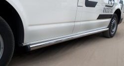 12 749 р. Левая защита порога SLITKOFF из круглой трубы диаметром 63 мм с заглушкой Volkswagen Transporter T5 дорестайлинг (2003-2009)  с доставкой в г. Пермь. Увеличить фотографию 4