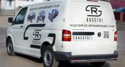 Защита заднего бампера (Ø63 мм, нержавейка) SLITKOFF Volkswagen Transporter  T5 (2003-2009) дорестайлинг