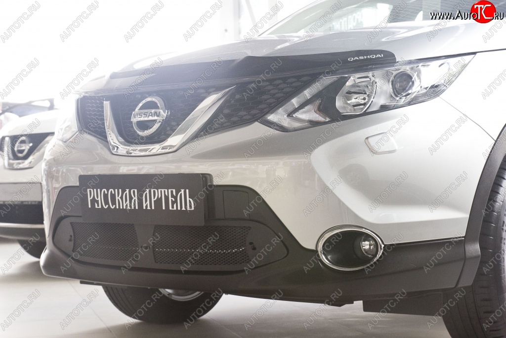 2 189 р. Защитная сетка решетки переднего бампера РА Nissan Qashqai 2 J11 рестайлинг (2017-2022)  с доставкой в г. Пермь
