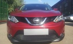 2 089 р. Сетка на бампер Russtal (черная) Nissan Qashqai 2 J11 рестайлинг (2017-2022)  с доставкой в г. Пермь. Увеличить фотографию 4