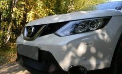 1 469 р. Сетка на бампер Russtal (черная) (для авто с парктроником) Nissan Qashqai 2 J11 рестайлинг (2017-2022)  с доставкой в г. Пермь. Увеличить фотографию 2