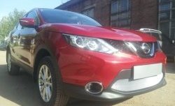 1 539 р. Сетка на бампер Russtal (хром) Nissan Qashqai 2 J11 рестайлинг (2017-2022)  с доставкой в г. Пермь. Увеличить фотографию 4