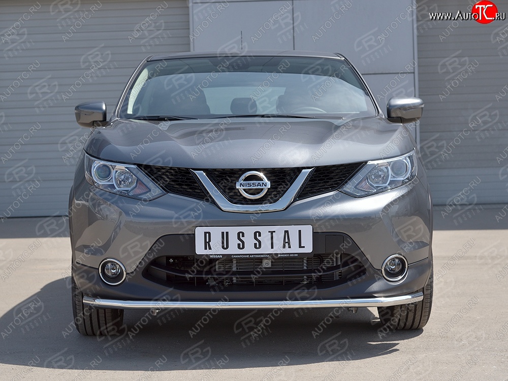 13 399 р. Защита переднего бампера (Ø42 мм, нержавейка, SPB) SLITKOFF Nissan Qashqai 2 J11 дорестайлинг (2013-2019)  с доставкой в г. Пермь
