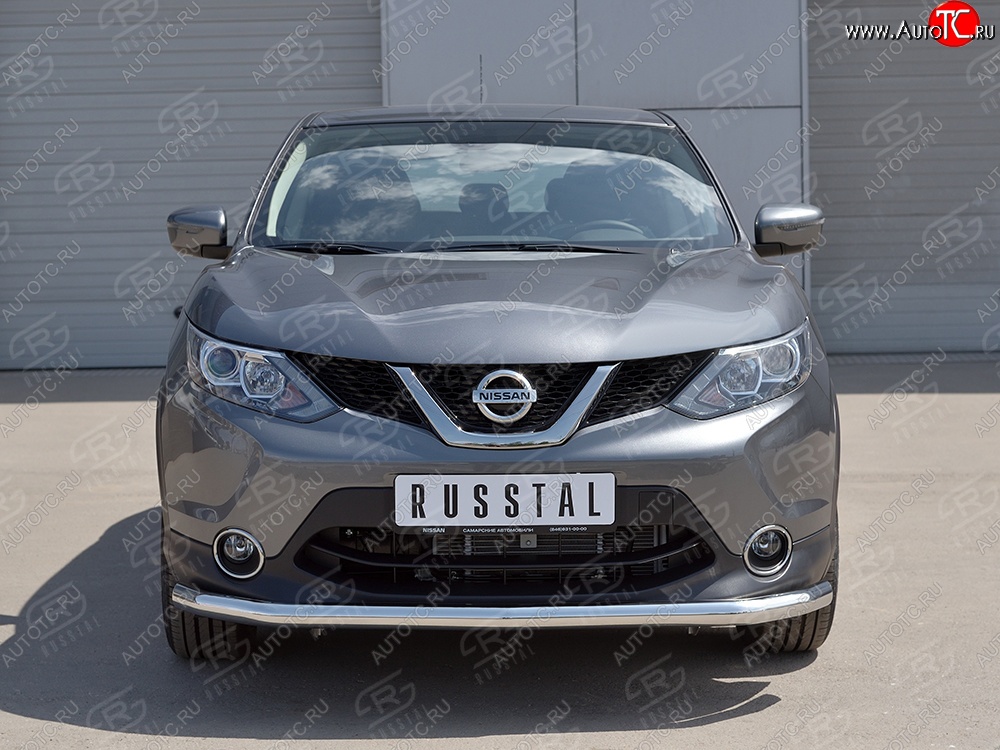 14 199 р. Защита переднего бампера (Ø42 мм, нержавейка) SLITKOFF Nissan Qashqai 2 J11 дорестайлинг (2013-2019)  с доставкой в г. Пермь