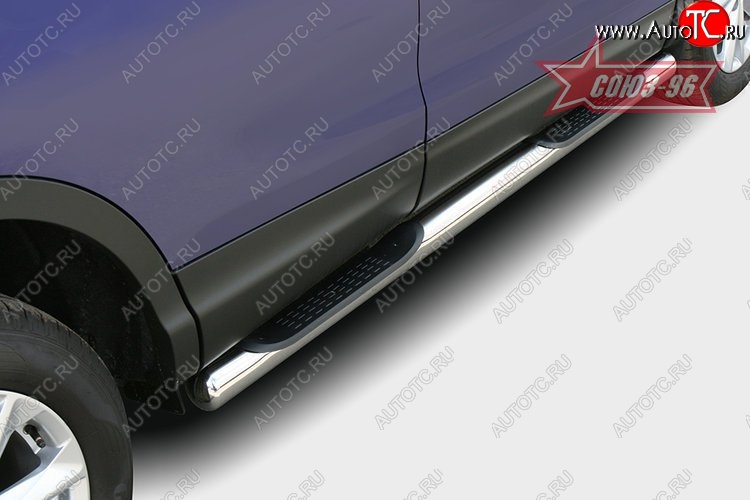 14 264 р. Защита порогов с проступью Souz-96 (d76)  Nissan Qashqai  2 (2013-2019) J11 дорестайлинг  с доставкой в г. Пермь