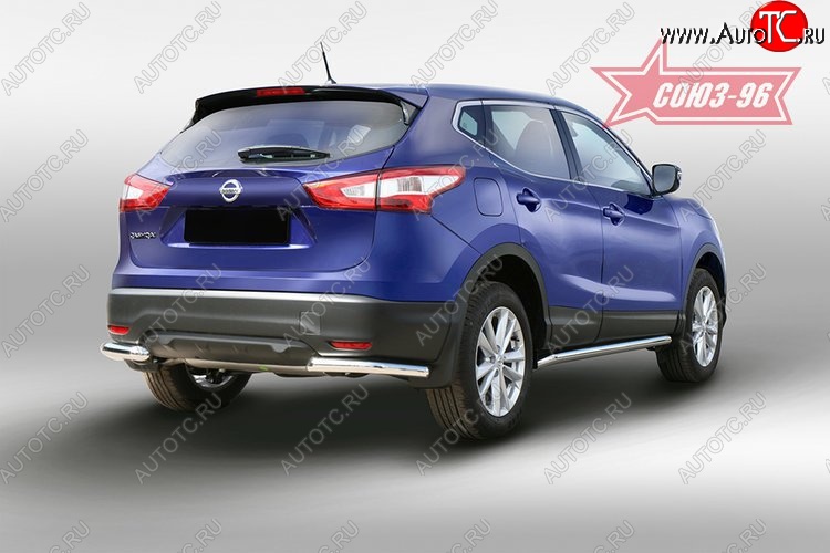 10 799 р. Защита заднего бампера Souz-96 (d60) Nissan Qashqai 2 J11 дорестайлинг (2013-2019)  с доставкой в г. Пермь