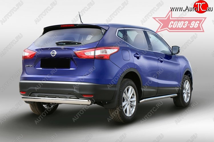 1 043 р. Защита заднего бампера Souz-96 (d76х42) Nissan Qashqai 2 J11 дорестайлинг (2013-2019)  с доставкой в г. Пермь
