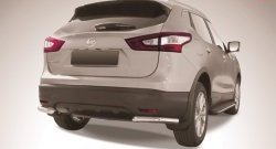 Защита заднего бампера из двух боковых уголков диаметром 57 мм Slitkoff Nissan Qashqai  2 (2013-2019) J11 дорестайлинг
