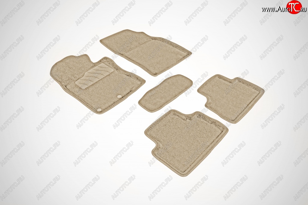 7 399 р. Износостойкие коврики в салон SeiNtex Premium 3D 4 шт. (ворсовые, бежевые)  Nissan Qashqai  2 (2017-2022) J11 рестайлинг  с доставкой в г. Пермь