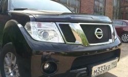 1 469 р. Нижняя сетка на бампер Russtal (черная) Nissan Pathfinder R51 рестайлинг (2009-2014)  с доставкой в г. Пермь. Увеличить фотографию 2
