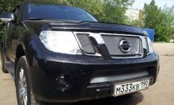 1 539 р. Нижняя сетка на бампер Russtal (хром) Nissan Pathfinder R51 рестайлинг (2009-2014)  с доставкой в г. Пермь. Увеличить фотографию 2