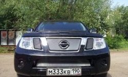 1 539 р. Нижняя сетка на бампер Russtal (хром) Nissan Pathfinder R51 рестайлинг (2009-2014)  с доставкой в г. Пермь. Увеличить фотографию 3