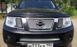 1 539 р. Нижняя сетка на бампер Russtal (хром) Nissan Pathfinder R51 рестайлинг (2009-2014)  с доставкой в г. Пермь. Увеличить фотографию 4