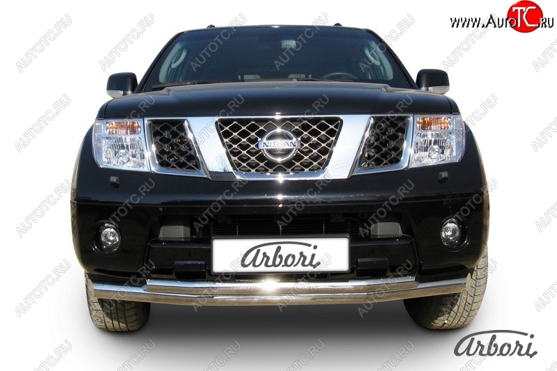 15 749 р. Защита переднего бампера Arbori (нержавейка, 2 трубы d76 и 57 mm) Nissan Pathfinder R51 рестайлинг (2009-2014)  с доставкой в г. Пермь