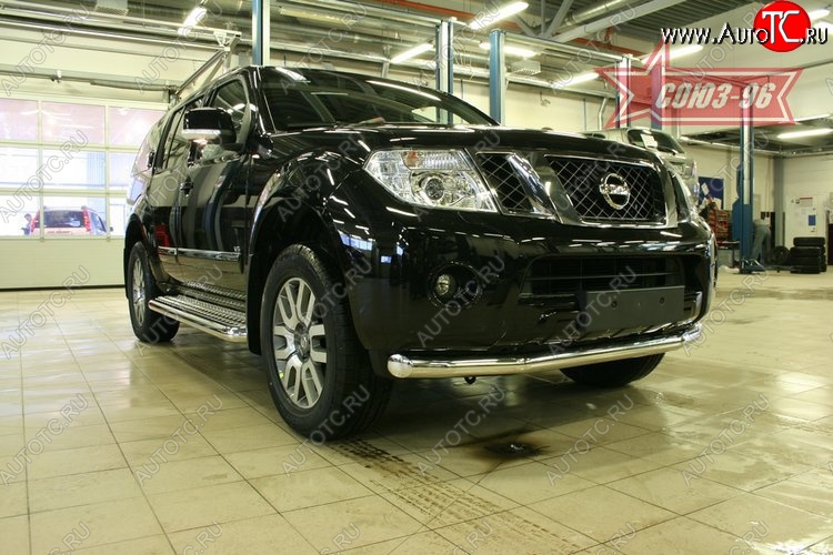 17 639 р. Защита переднего бампера одинарная Souz-96 (d76)  Nissan Pathfinder  R51 (2009-2014) рестайлинг  с доставкой в г. Пермь