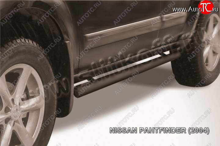 10 599 р. Защита порогов Slitkoff Nissan Pathfinder R51 рестайлинг (2009-2014) (Цвет: серебристый)  с доставкой в г. Пермь