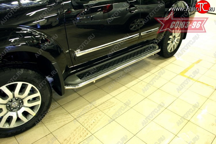 10 844 р. Защита штатных порогов Souz-96 (d42) Nissan Pathfinder R51 рестайлинг (2009-2014)  с доставкой в г. Пермь