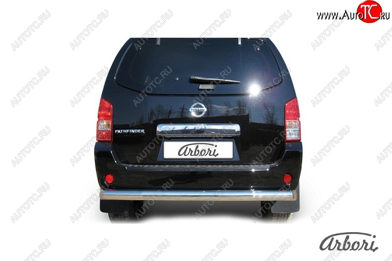 13 319 р. Защита заднего бампера Arbori (нержавейка, 1 труба d76 mm). Nissan Pathfinder R51 рестайлинг (2009-2014)  с доставкой в г. Пермь