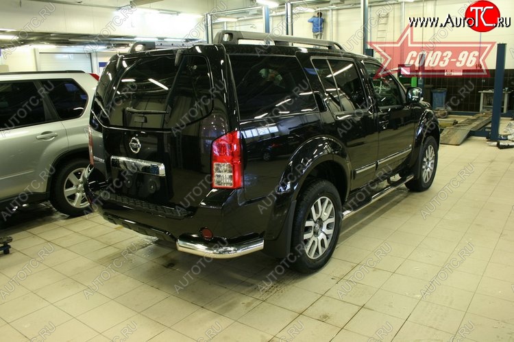 13 949 р. Защита заднего бампера из боковых уголков Souz-96 (d76) Nissan Pathfinder R51 рестайлинг (2009-2014)  с доставкой в г. Пермь