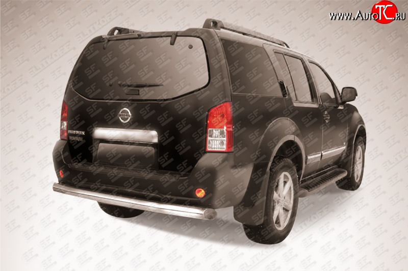 13 499 р. Защита заднего бампера из трубы диаметром 76 мм Slitkoff  Nissan Pathfinder  R51 (2009-2014) рестайлинг (Нержавейка, Полированная)  с доставкой в г. Пермь