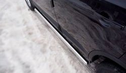 70 999 р. Защита порогов из круглой трубы диаметром 63 мм Russtal Nissan Qashqai +2 1 J10 рестайлинг (2010-2014) (Защита порогов с со скосами на торцах (вариант 1))  с доставкой в г. Пермь. Увеличить фотографию 2