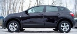70 999 р. Защита порогов из круглой трубы диаметром 63 мм Russtal Nissan Qashqai +2 1 J10 рестайлинг (2010-2014) (Защита порогов с со скосами на торцах (вариант 1))  с доставкой в г. Пермь. Увеличить фотографию 6