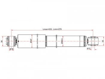 Амортизатор задний LH=RH SAT Nissan AD  Y11 - Wingroad  2 Y11
