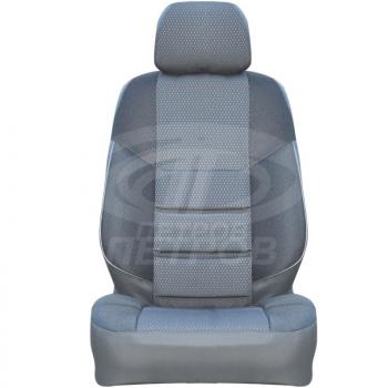 4 849 р. Чехлы ПЕТРОВ А10 (экокожа/жаккард) Nissan Almera N16 седан дорестайлинг (2000-2003) (серый)  с доставкой в г. Пермь. Увеличить фотографию 2