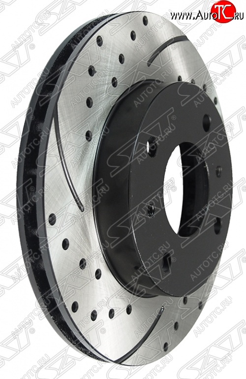 5 299 р. Комплект тормозных дисков SAT (перфорированые, передние, d 257) Nissan Primera седан P11 дорестайлинг (1995-2000)  с доставкой в г. Пермь