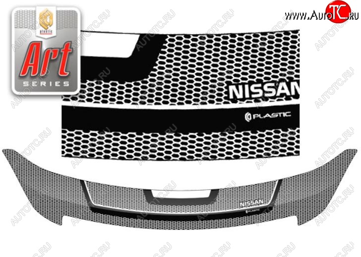 2 299 р. Дефлектор капота CA-Plastiс  Nissan Almera  G15 (2012-2019) седан (Серия Art графит)  с доставкой в г. Пермь