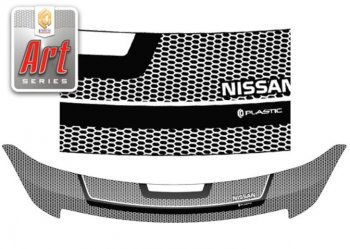 Дефлектор капота CA-Plastiс Nissan Almera  G15 (2012-2019) седан (Серия Art белая)