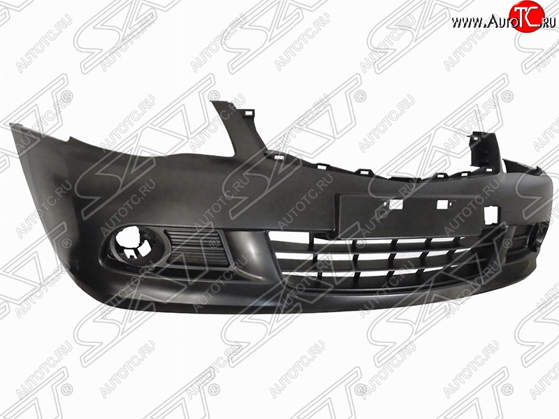 3 199 р. Передний бампер (заглушка под крюк слева) SAT Nissan Almera G15 седан (2012-2019) (Неокрашенный)  с доставкой в г. Пермь