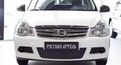 1 059 р. Зимняя заглушка решетки переднего бампера РА  Nissan Almera  G15 (2012-2019) седан  с доставкой в г. Пермь. Увеличить фотографию 2