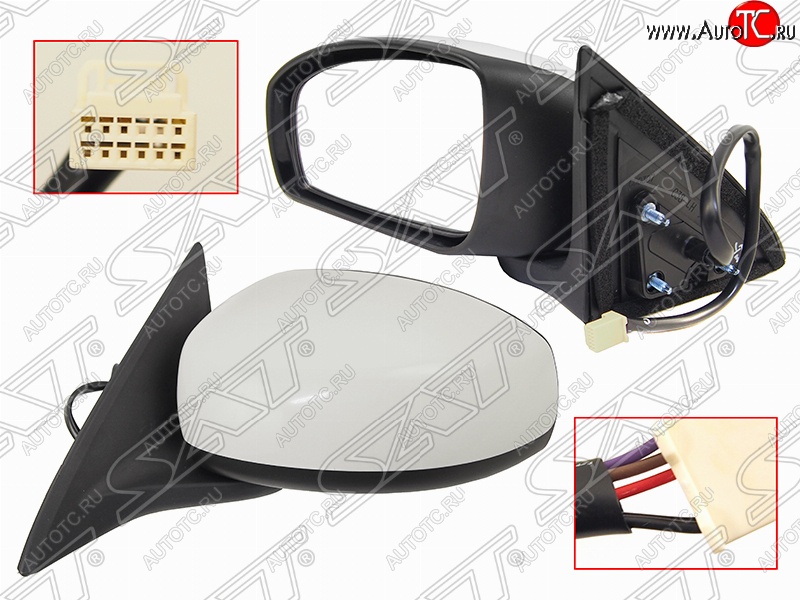 3 299 р. Боковое левое зеркало заднего вида SAT (обогрев, 5 контактов) Nissan Almera G15 седан (2012-2019) (Неокрашенное)  с доставкой в г. Пермь