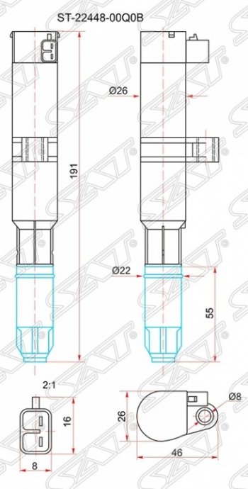 Катушка зажигания SAT Nissan Almera  G15 (2012-2019) седан