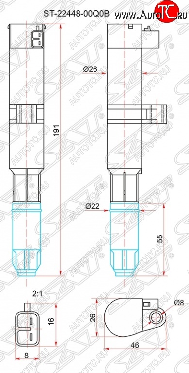 769 р. Катушка зажигания SAT  Nissan Almera  G15 (2012-2019) седан  с доставкой в г. Пермь