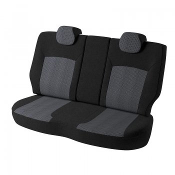 5 899 р. Чехлы для сидений (G11/G15) Lord Autofashion Дублин (жаккард, сплошная спинка) Nissan Almera G15 седан (2012-2019) (Черный, вставка Ёж белый)  с доставкой в г. Пермь. Увеличить фотографию 3