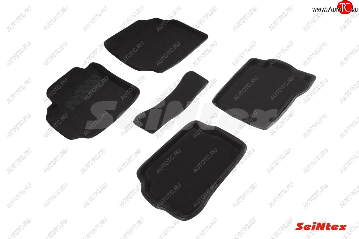 4 999 р. Комплект 3D ковриков в салон (ворсовые / чёрные) Seintex  Nissan Almera Classic  седан (2006-2013) B10  с доставкой в г. Пермь