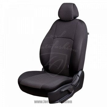 Чехлы для сидений Lord Autofashion Дублин (жаккард, сплошная спинка) Nissan Almera Classic седан B10 (2006-2013) (Черный, вставка Сеул серый)