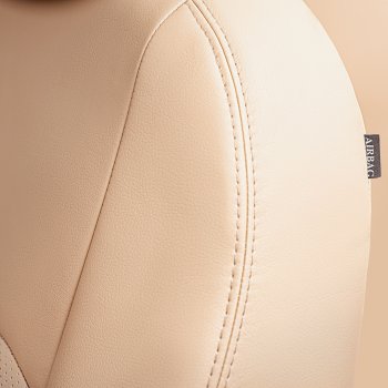 6 799 р. Чехлы для сидений Lord Autofashion Турин (экокожа, сплошная спинка, 3 Г-образных подголовника)  Nissan Almera Classic  седан (2006-2013) B10 (Бежевый, вставка бежевая)  с доставкой в г. Пермь. Увеличить фотографию 3