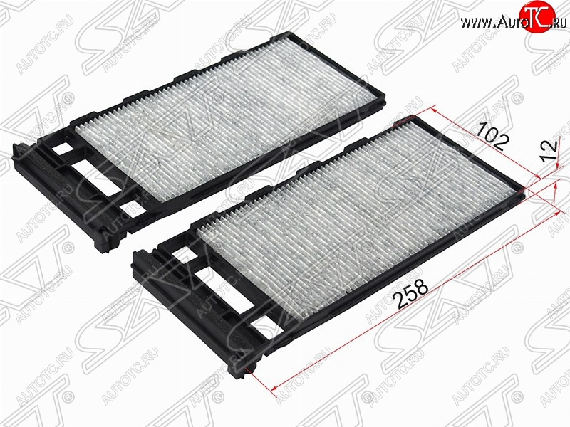 399 р. Фильтр салонный SAT (угольный, 258х102х12 mm)  Nissan Avenir - Safari  Y61  с доставкой в г. Пермь