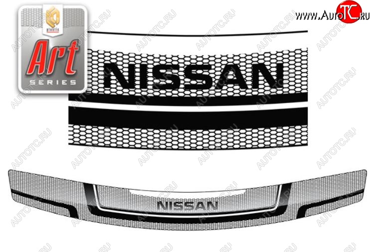 2 299 р. Дефлектор капота CA-Plastiс  Nissan Bassara (1999-2003) (серия Art серебро)  с доставкой в г. Пермь